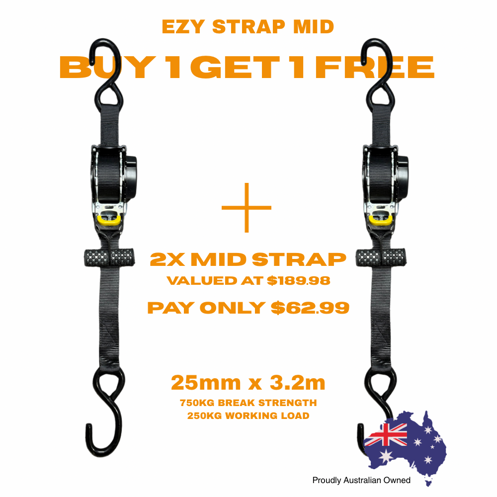 (PRE-ORDER) 2x Auto Retractable Ezy Strap Mid - 25mm x 3.2m